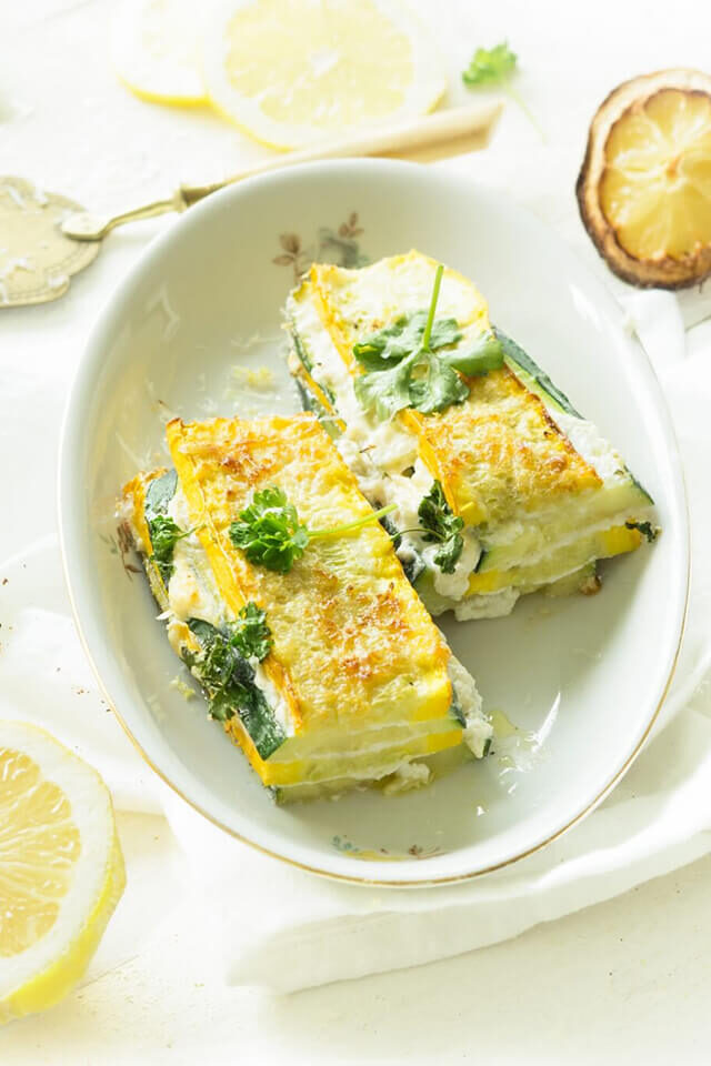 Courgette lasagne met ricotta en citroen 'Recept The Lemon Kitchen