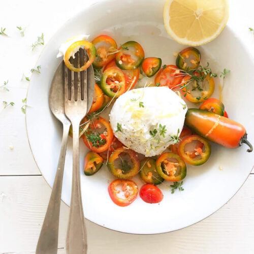 Jalapeño's salade met burrata en citroen